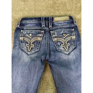Rock Revival Jeans Women 26 Low Rise Ankle Skinny Blue Embellished Denim C142